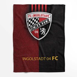 FC Ingolstadt Schanzer 04 schwarz rot Leder Fleecedecke - Decke 2