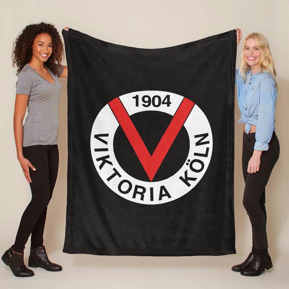 FC Viktoria Köln VIK schwarzer Hintergrund Fleecedecke - Decke