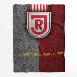 SSV Jahn Regensburg rot weiß Leder Fleecedecke - Decke 2