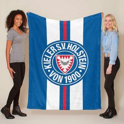 Holstein Kiel FC Kieler SV Holstein 1900 blauer Hintergrund 09 Fleecedecke - Decke