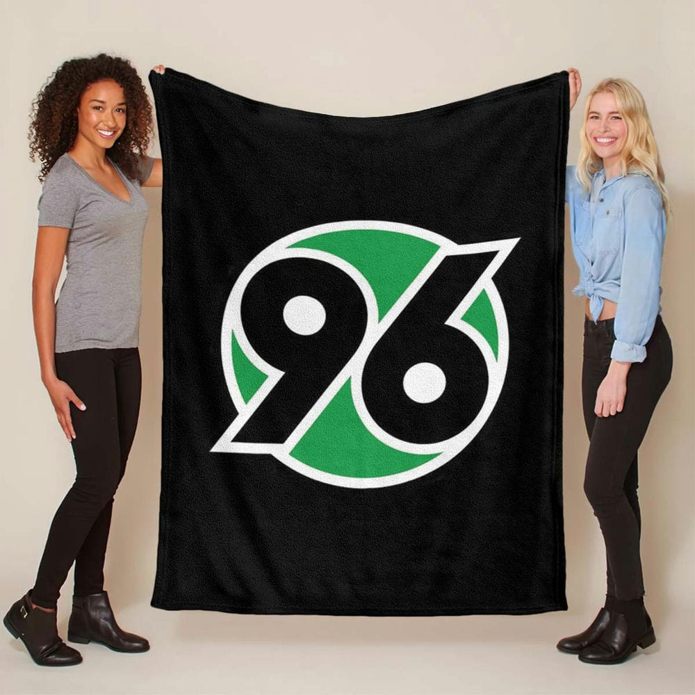 Hannover 96, schwarzer Hintergrund Fleecedecke - Decke