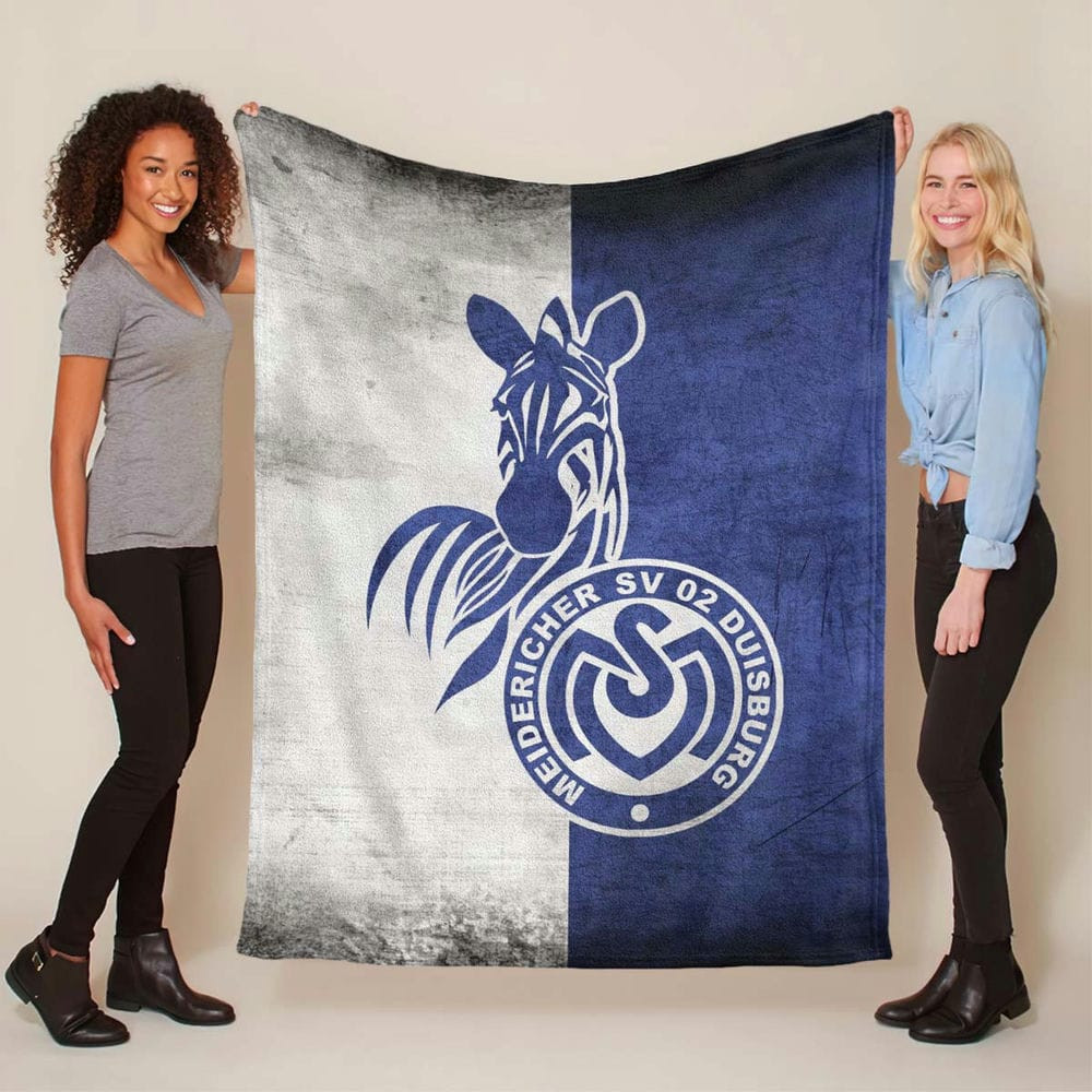MSV Duisburg weiß blau Fleecedecke - Decke
