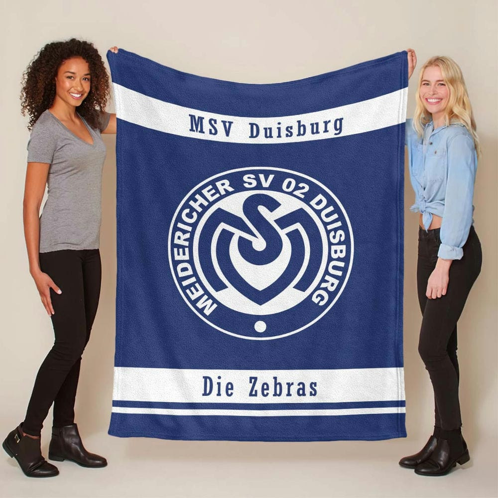 MSV Duisburg weiß blau Die Zebras Fleecedecke - Decke