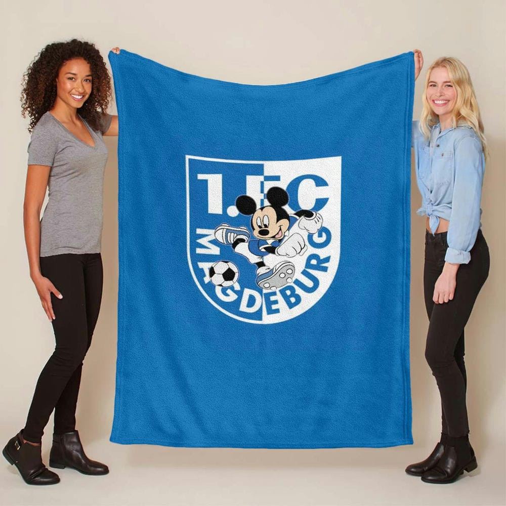 Mickey im Team des FC Magdeburg Fleecedecke - Decke