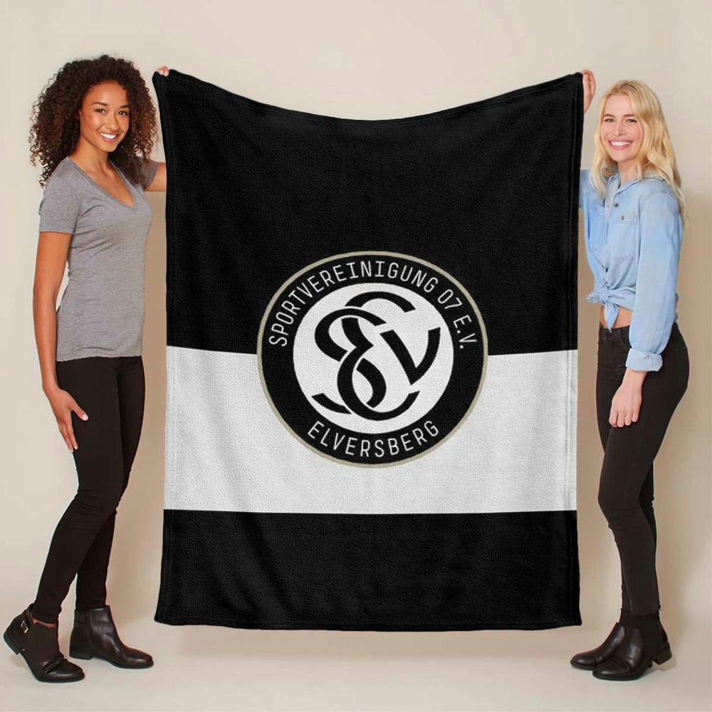 SV 07 Elversberg sve elv schwarz weißer Hintergrund Fleecedecke - Decke