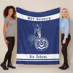 MSV Duisburg weiß blau Die Zebras 02 Fleecedecke - Decke