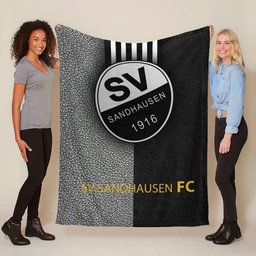 SV Sandhausen schwarz weiß Leder Fleecedecke - Decke