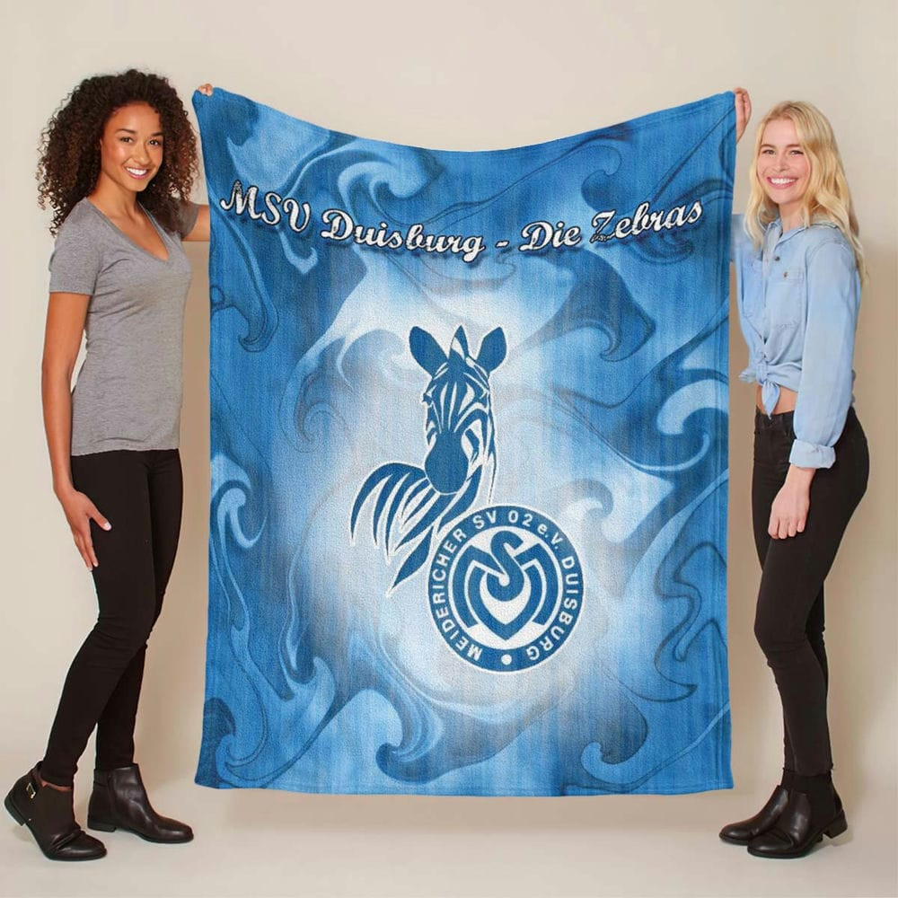 MSV Duisburg blauer Hintergrund Fleecedecke - Decke