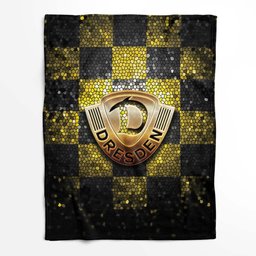 SG Dynamo Dresden gelb schwarz kariert Fleecedecke - Decke 2