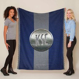 Karlsruher SC KSC blau weiß Metallgeflecht Fleecedecke - Decke