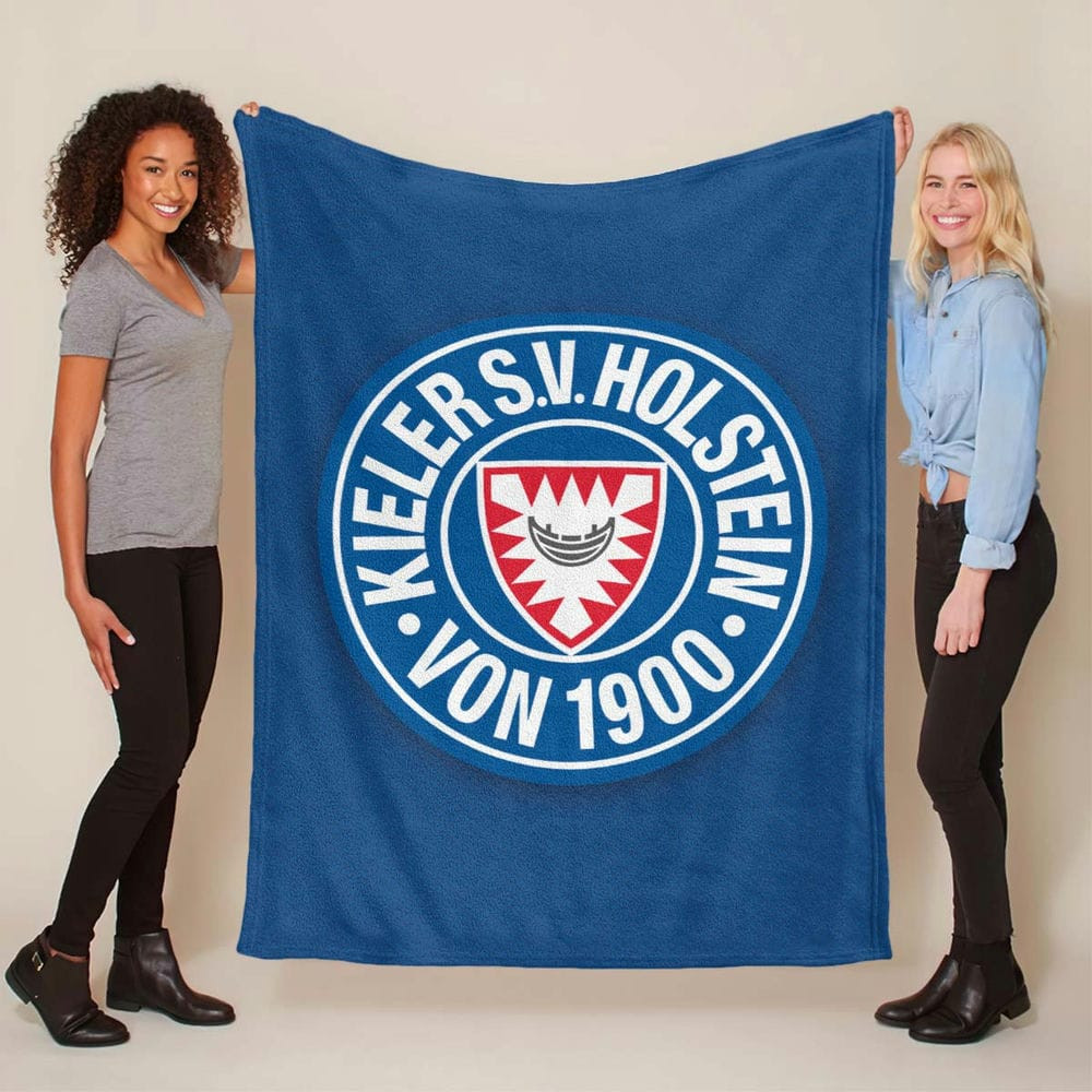 Holstein Kiel FC Kieler SV Holstein 1900 blauer Hintergrund 08 Fleecedecke - Decke