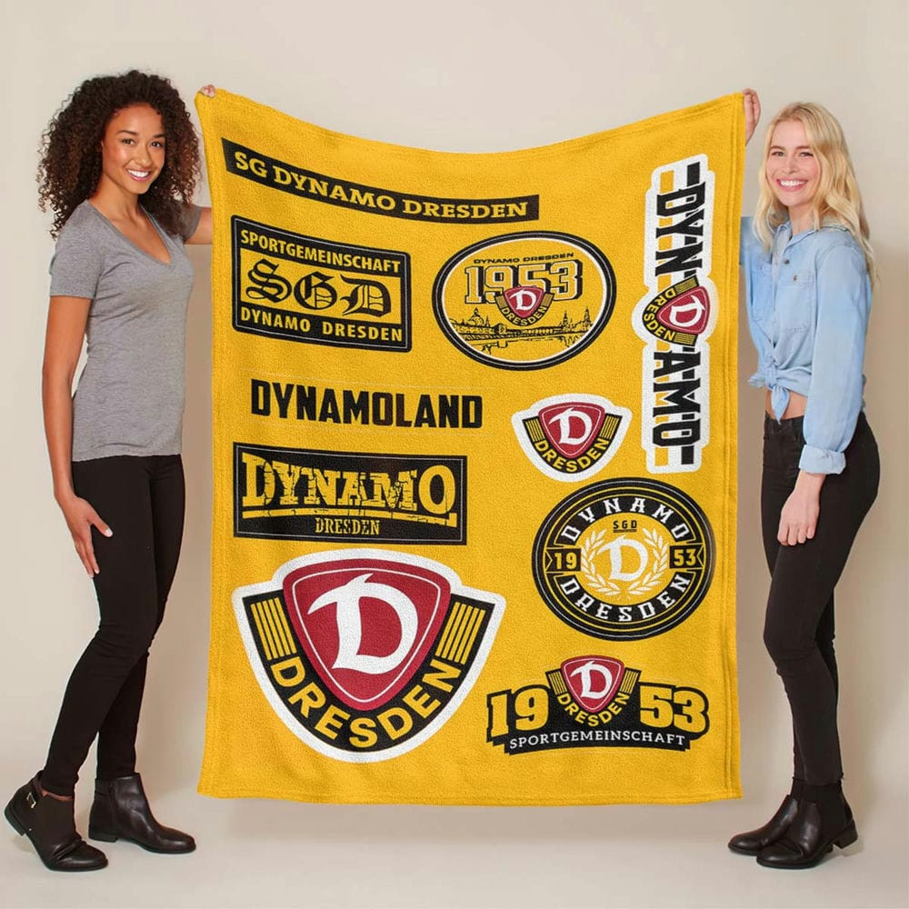 SG Dynamo Dresden gelber Hintergrund Stil 02 Fleecedecke - Decke