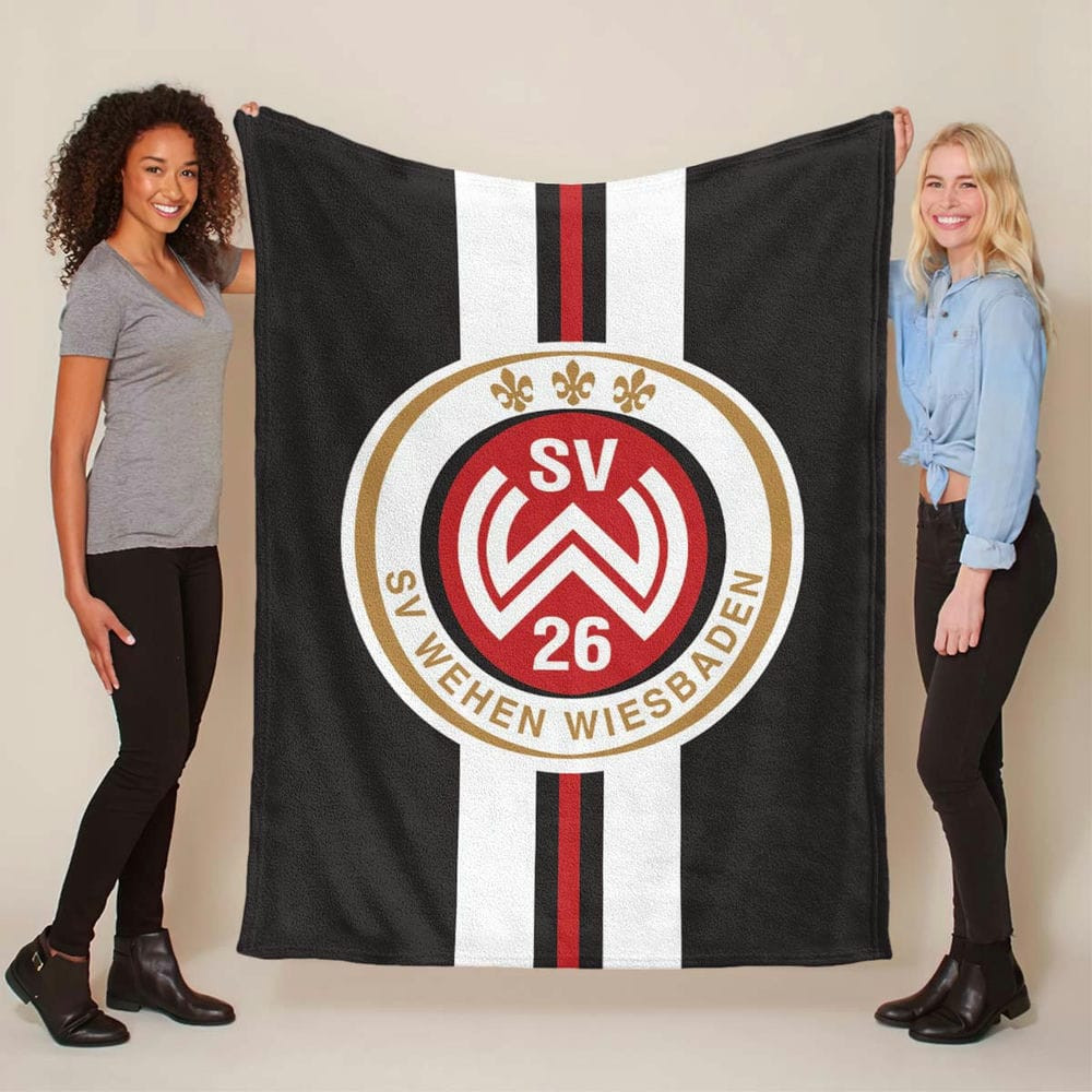 SV Wehen Wiesbaden schwarzer Hintergrund 02 Fleecedecke - Decke