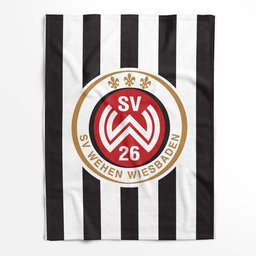 SV Wehen Wiesbaden schwarz weiß vertikal Hintergrund 03 Fleecedecke - Decke 2