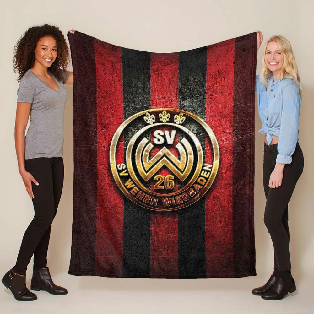 SV Wehen Wiesbaden roter Metallhintergrund Fleecedecke - Decke