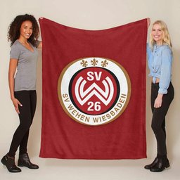 SV Wehen Wiesbaden roter Hintergrund Fleecedecke - Decke