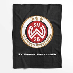 SV Wehen Wiesbaden schwarzer Hintergrund Fleecedecke - Decke 2