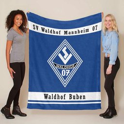 SV Waldhof Mannheim 07 weiß blauer Hintergrund SVW 04 Fleecedecke - Decke