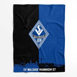 SV Waldhof Mannheim 07 schwarz blauer Hintergrund SVW 02 Fleecedecke - Decke 2