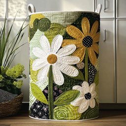 Garden Whirl Quilted Laundry Basket Merch For Family