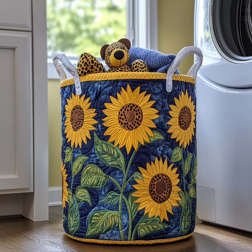 Golden Petals Quilted Laundry Basket Great Idea For New Home