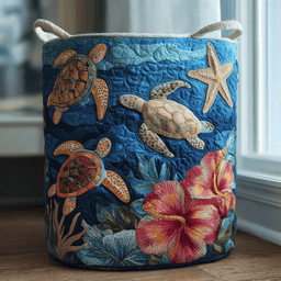 Turtle Flow Quilted Laundry Basket Holiday Favorite Gift