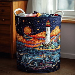 Lighthouse Dream Quilted Laundry Basket Graduation Merch Gift