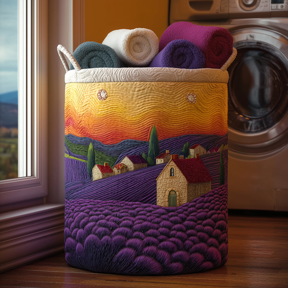 Cottage Serenity Quilted Laundry Basket Valentine�s Day Merch Gift