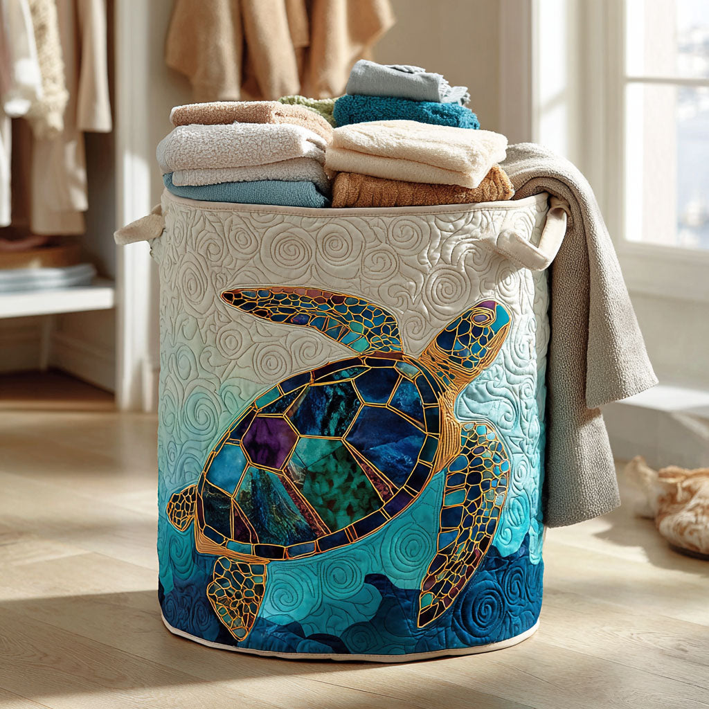 Mosaic Wave Quilted Laundry Basket Merch For Couples