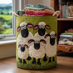 Sheep Quilted Laundry Basket Holiday Season Merch