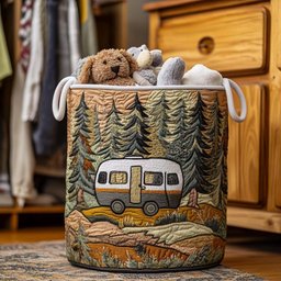 Starry Tents Quilted Laundry Basket Merch For Mom