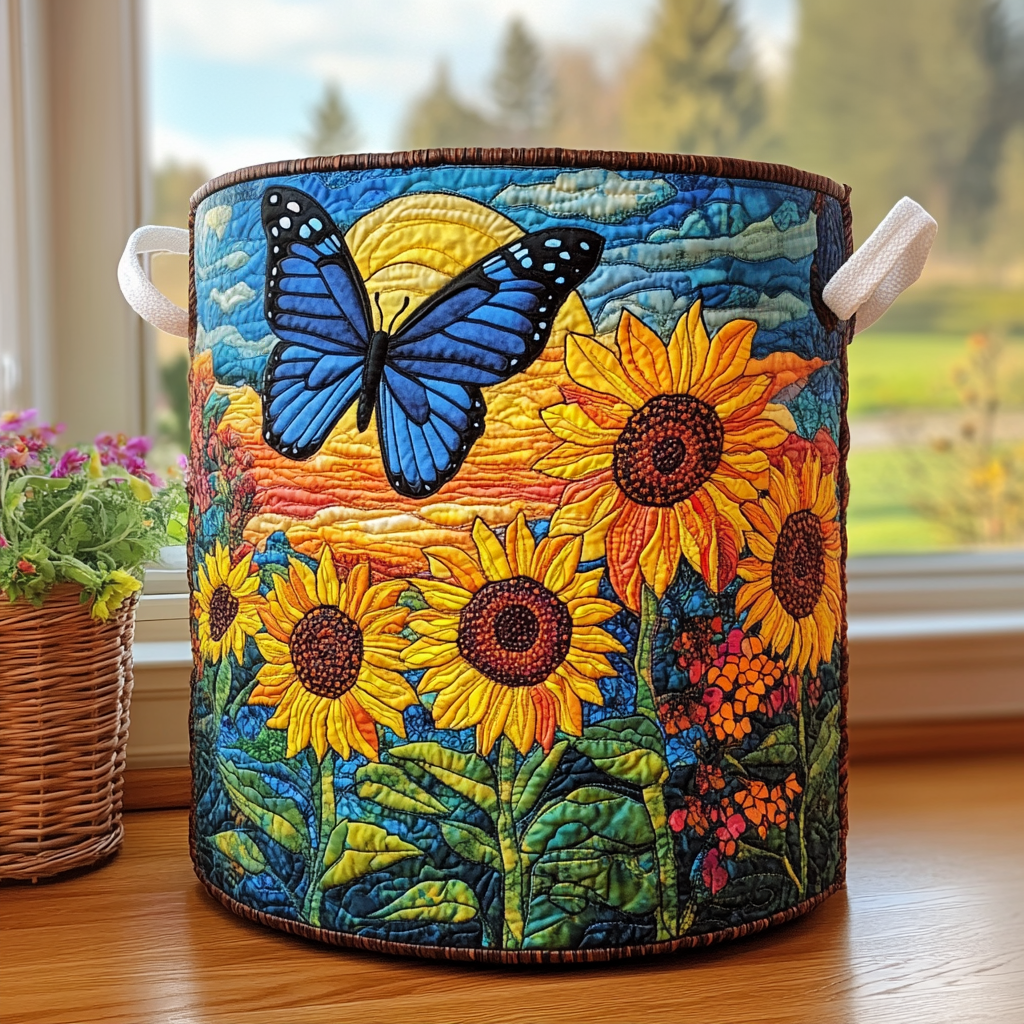 Sunset Flutter Quilted Laundry Basket Fall Merch Pick