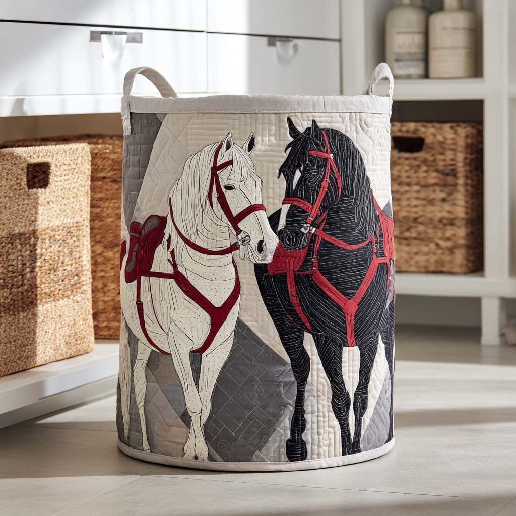 Twin Steed Quilted Laundry Basket Holiday Gift For Laundry Lovers