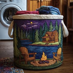 Midnight Harmony Quilted Laundry Basket Gift Idea For Busy Families
