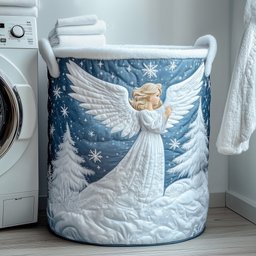 Snow Angel Quilted Laundry Basket Perfect Gift For Your House
