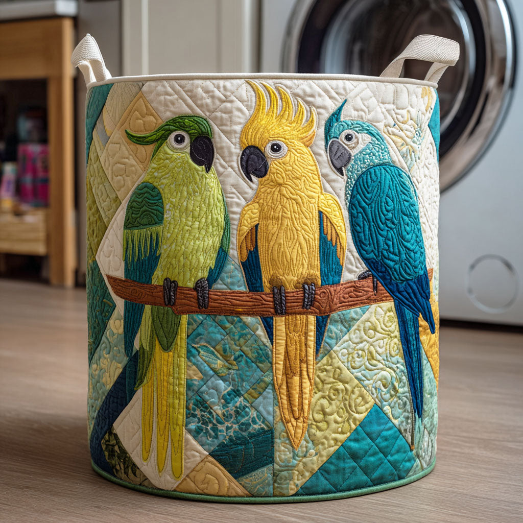 Jungle Feather Quilted Laundry Basket Father�s Day Merch Gift