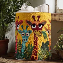 Safari Whimsy Quilted Laundry Basket Merch For Friends