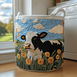 Golden Cow Quilted Laundry Basket Merch For Family
