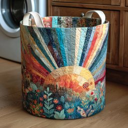 Floral Sun Quilted Laundry Basket Holiday Season Merch