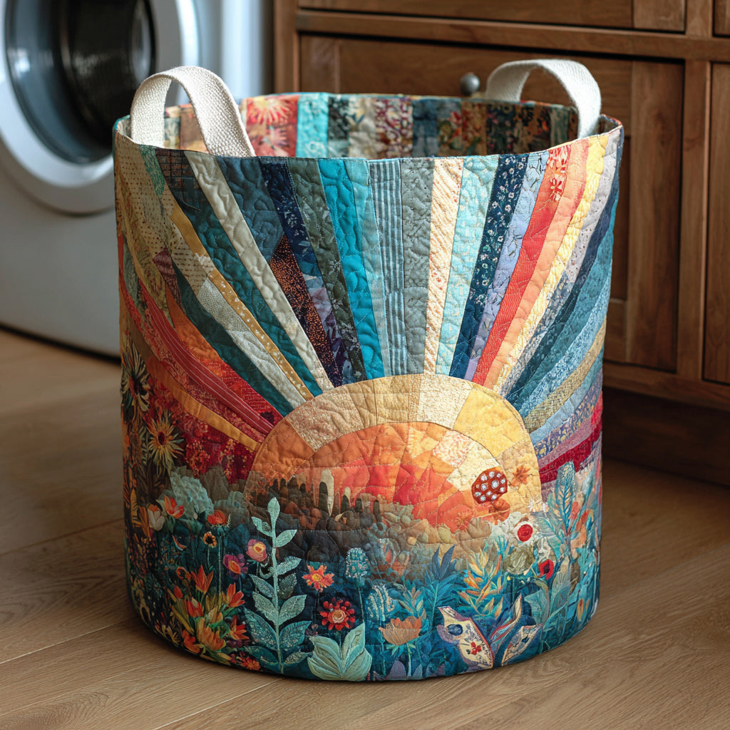 Floral Sun Quilted Laundry Basket Holiday Season Merch