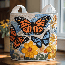 Golden Flutter Quilted Laundry Basket Birthday Merch Gift