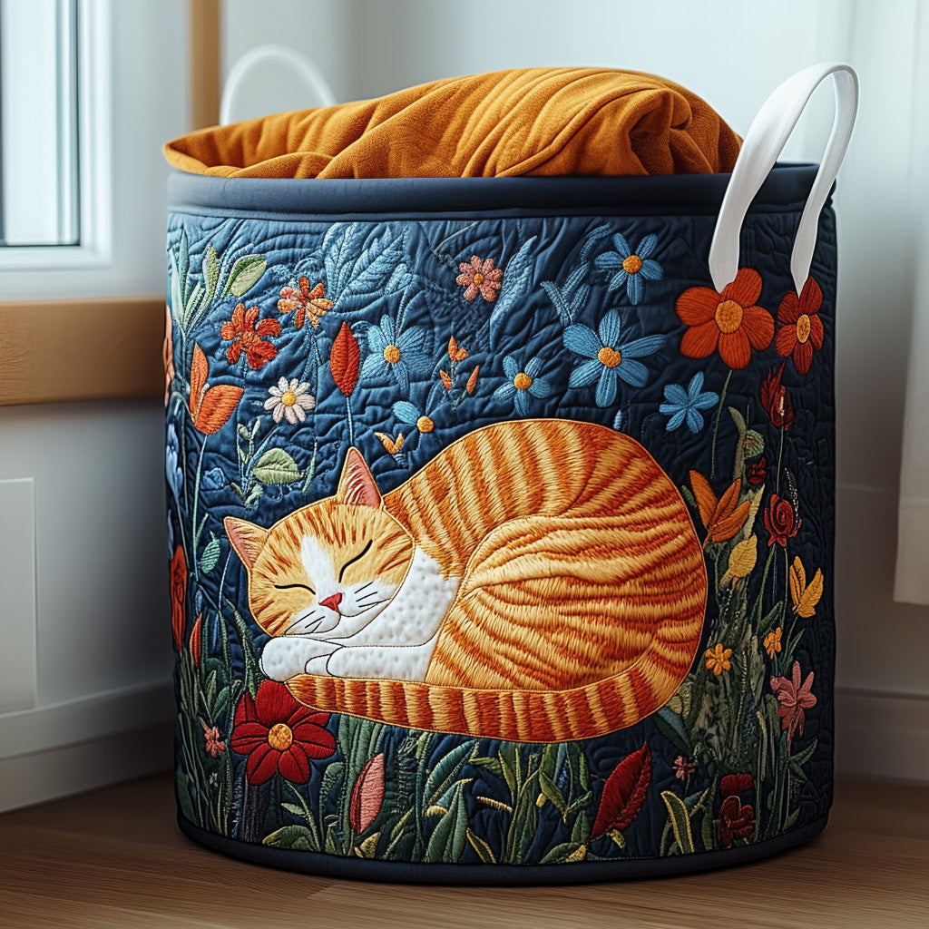 Sunny Nap Quilted Laundry Basket Birthday Merch Gift