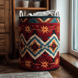 Sunset Spirit Quilted Laundry Basket Merch For Her