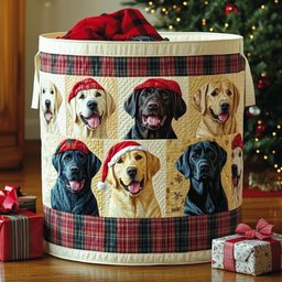 Joyful Retriever Quilted Laundry Basket Best Gift For Him