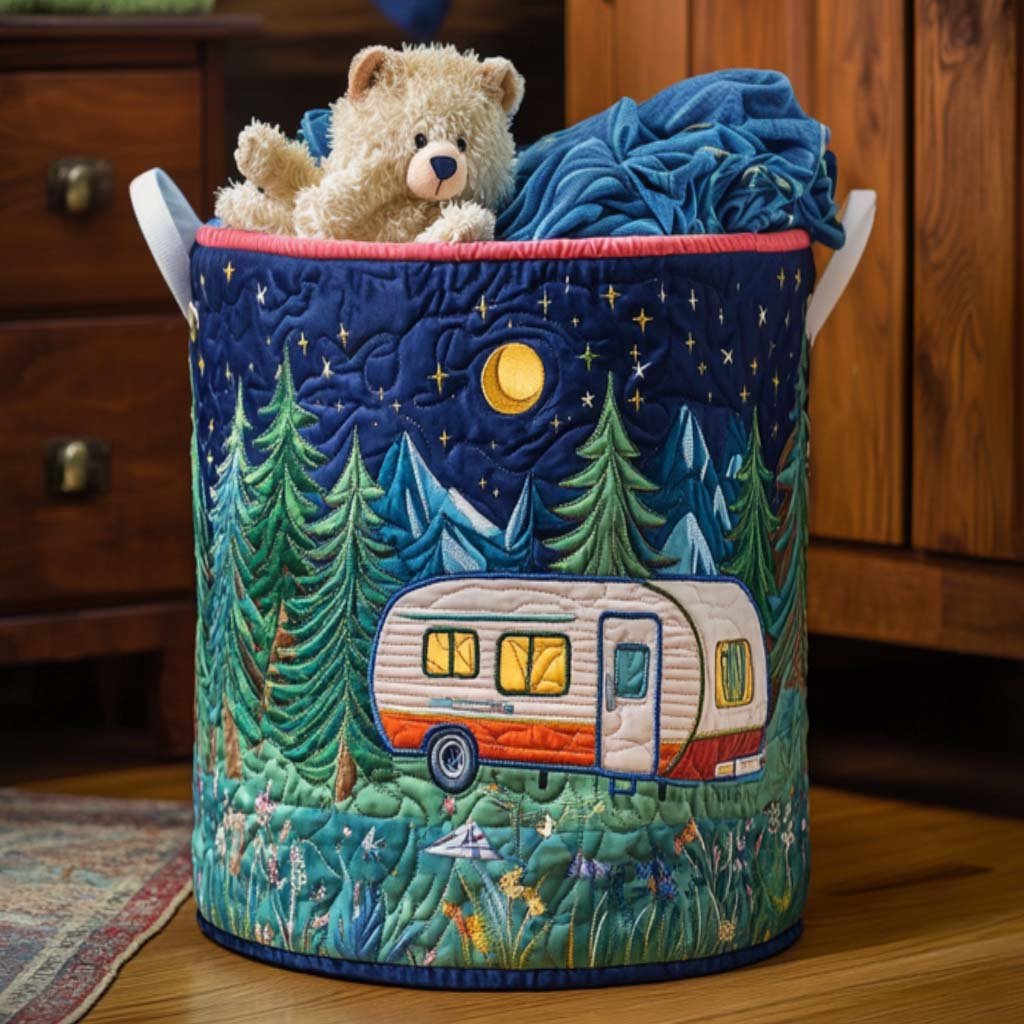 Moonlight Camp Quilted Laundry Basket Mother�s Day Merch Gift