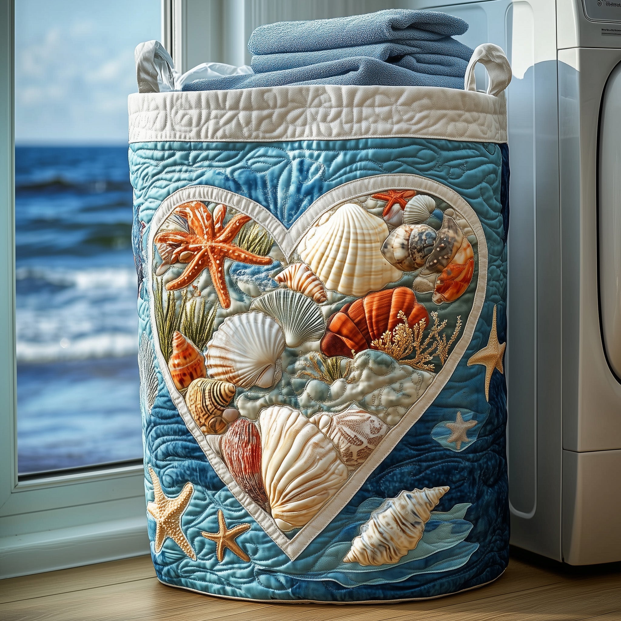 Heart Of Ocean Quilted Laundry Basket Perfect Gift For Your House
