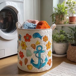 Shell Yeah Quilted Laundry Basket Mother�s Day Merch Gift