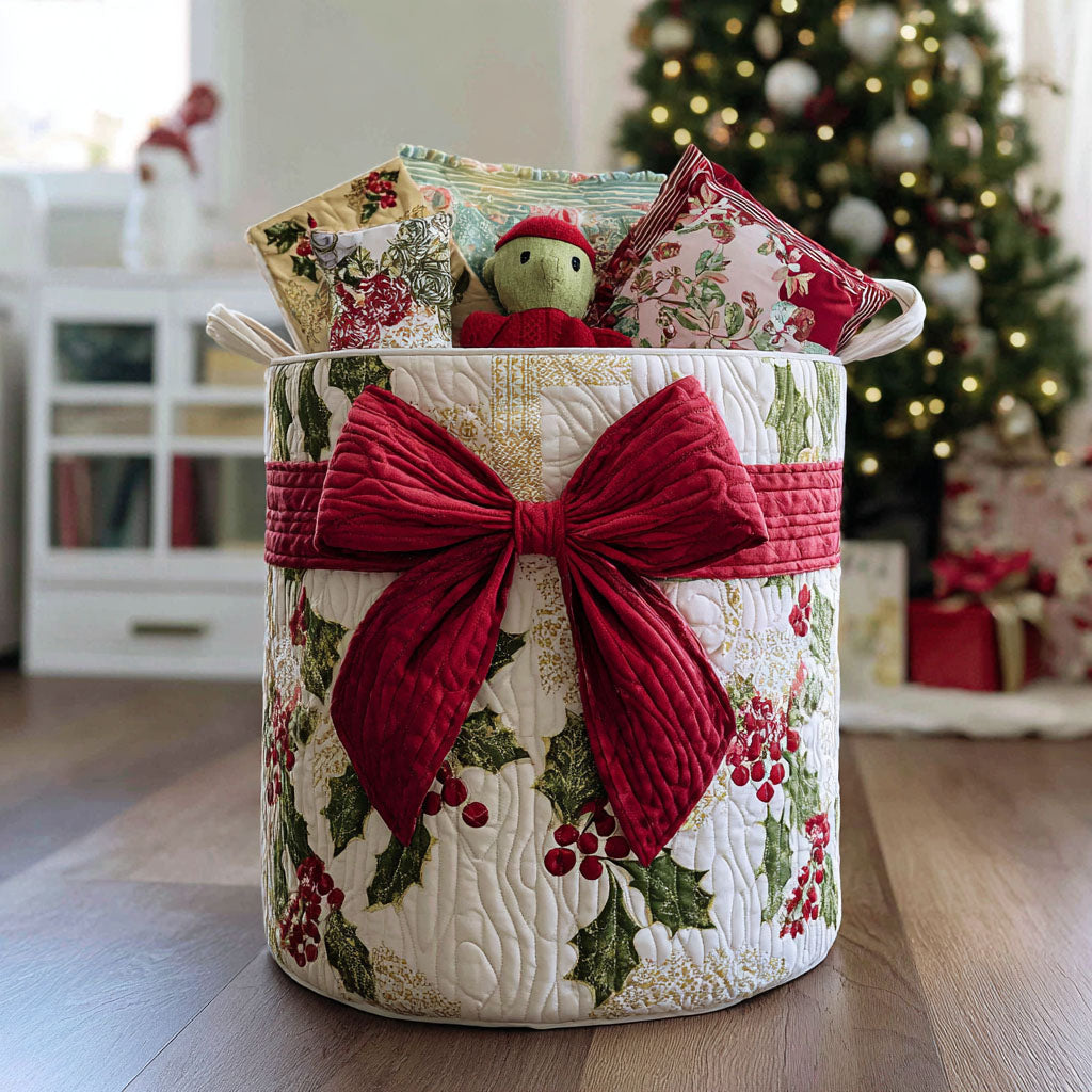 Merry Joy Quilted Laundry Basket Merch For Couples