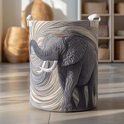 Gray Elephant Quilted Laundry Basket Thoughtful Housewarming Gift
