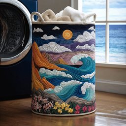 Sea Horizon Quilted Laundry Basket Top Choice For Housewarming